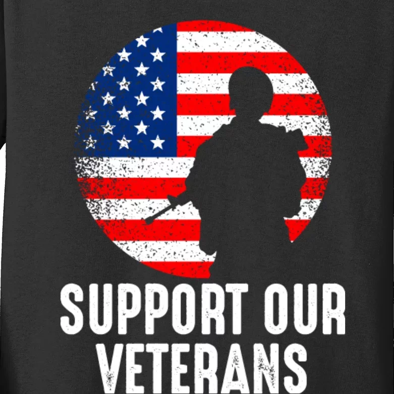 Army Or Veteran T 4 Kids Long Sleeve Shirt