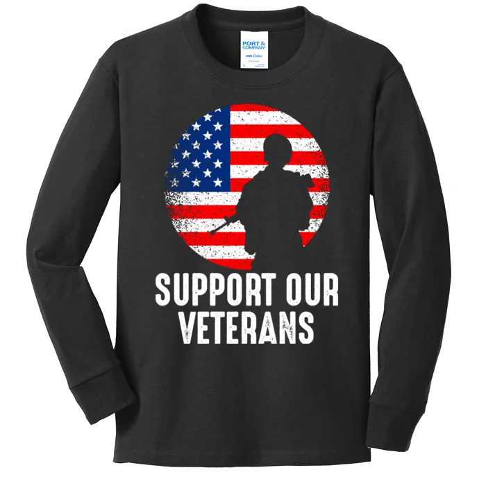 Army Or Veteran T 4 Kids Long Sleeve Shirt