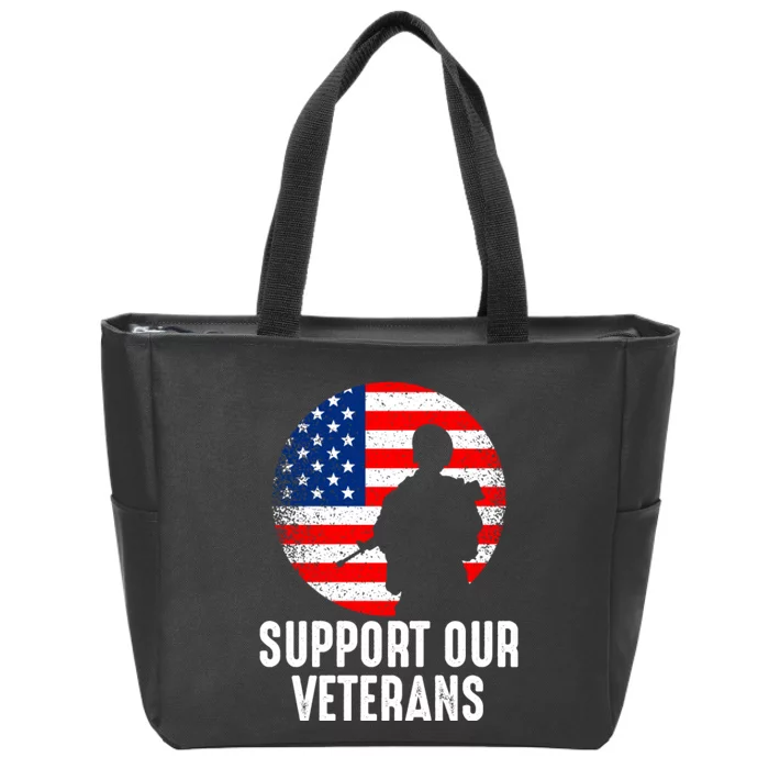 Army Or Veteran T 4 Zip Tote Bag