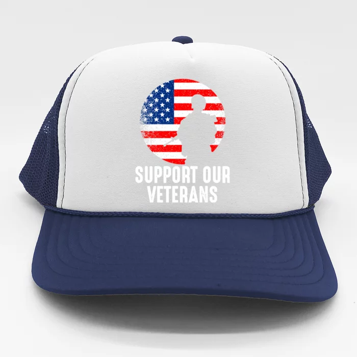 Army Or Veteran T 4 Trucker Hat