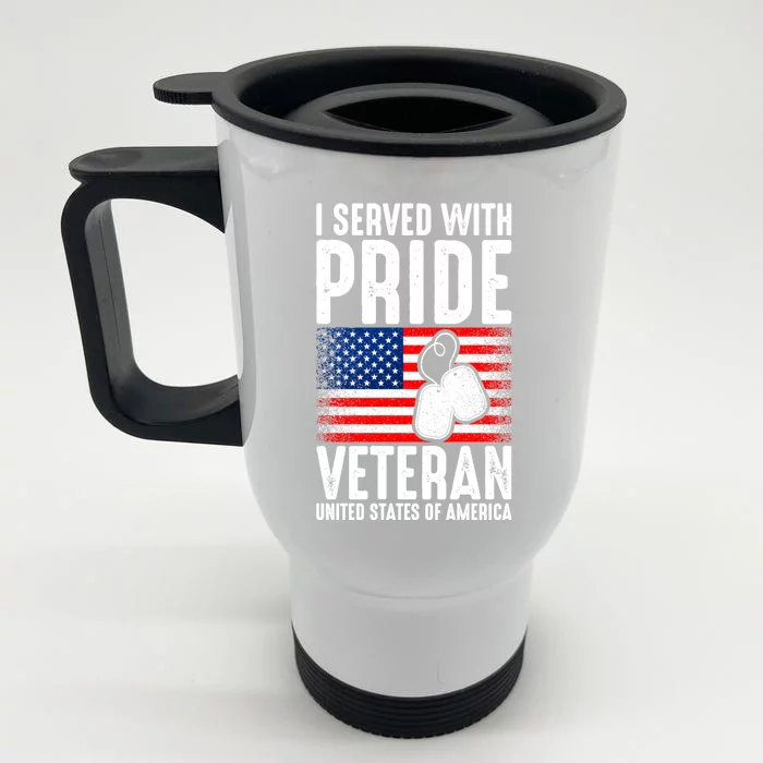 Army Or Veteran T 90 Front & Back Stainless Steel Travel Mug