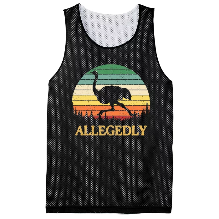 Allegedly Ostrich Vintage Retro Funny Ostrich Lover Mesh Reversible Basketball Jersey Tank