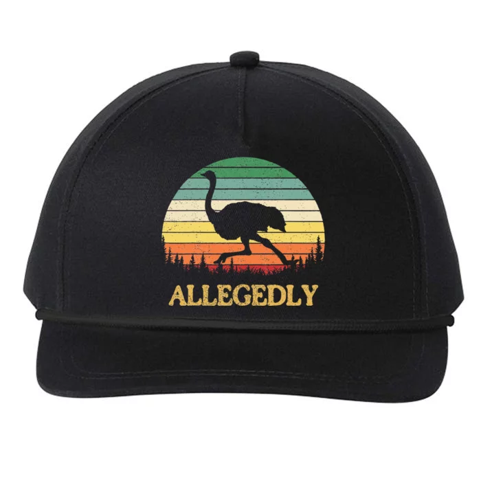 Allegedly Ostrich Vintage Retro Funny Ostrich Lover Snapback Five-Panel Rope Hat