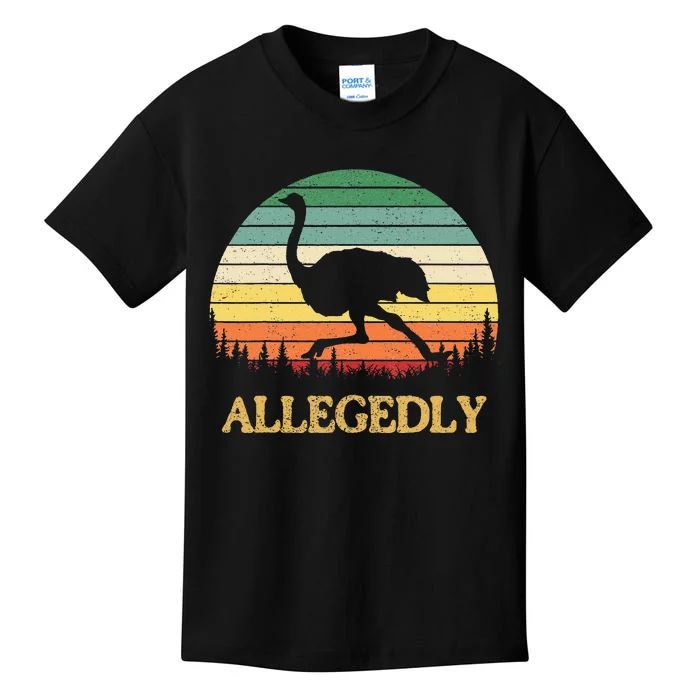 Allegedly Ostrich Vintage Retro Funny Ostrich Lover Kids T-Shirt