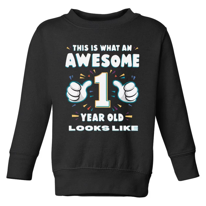 Awesome One Year Old Baby First Birthday Celebrate Toddler Sweatshirt