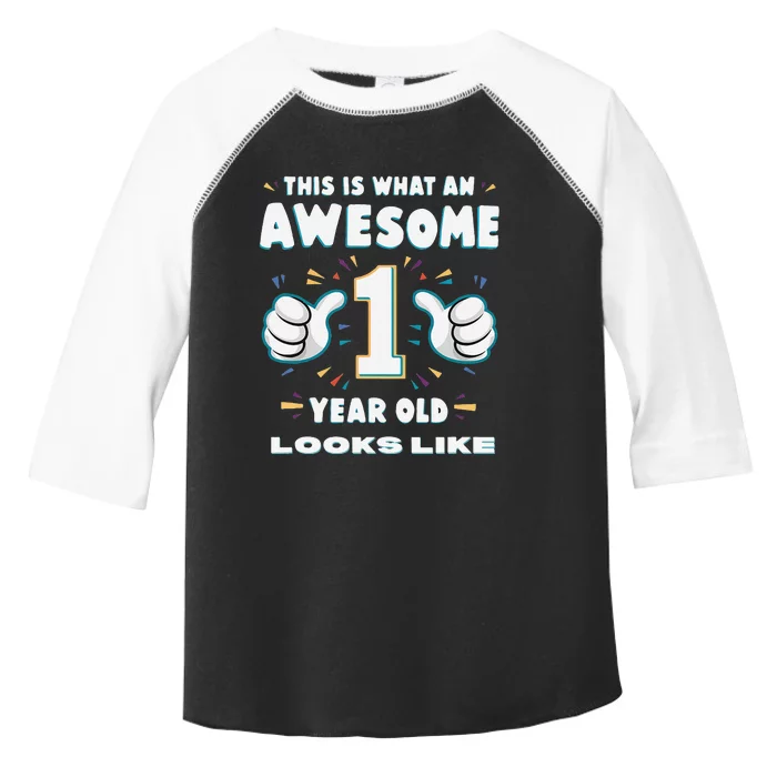 Awesome One Year Old Baby First Birthday Celebrate Toddler Fine Jersey T-Shirt