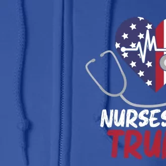 American President 2024 Trump Gift Nurses For Trump Gift Full Zip Hoodie