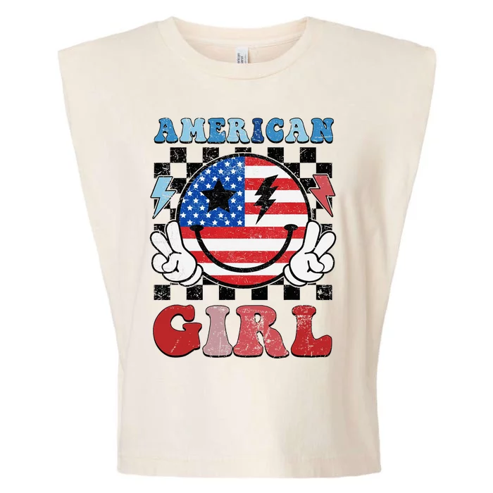 American Pride 4th Of July Patriotic Design Garment-Dyed Women's Muscle Tee