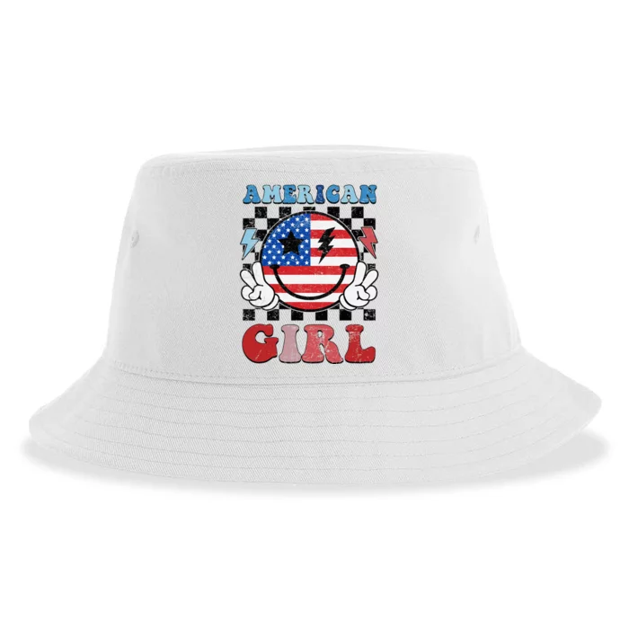 American Pride 4th Of July Patriotic Design Sustainable Bucket Hat