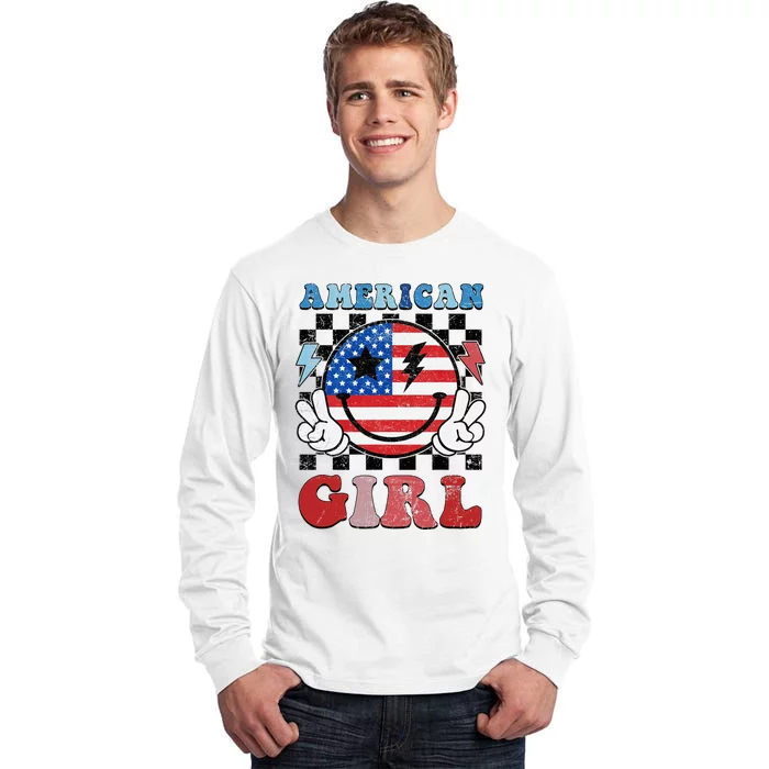 American Pride 4th Of July Patriotic Design Tall Long Sleeve T-Shirt