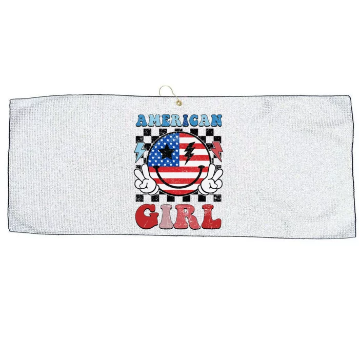 American Pride 4th Of July Patriotic Design Large Microfiber Waffle Golf Towel