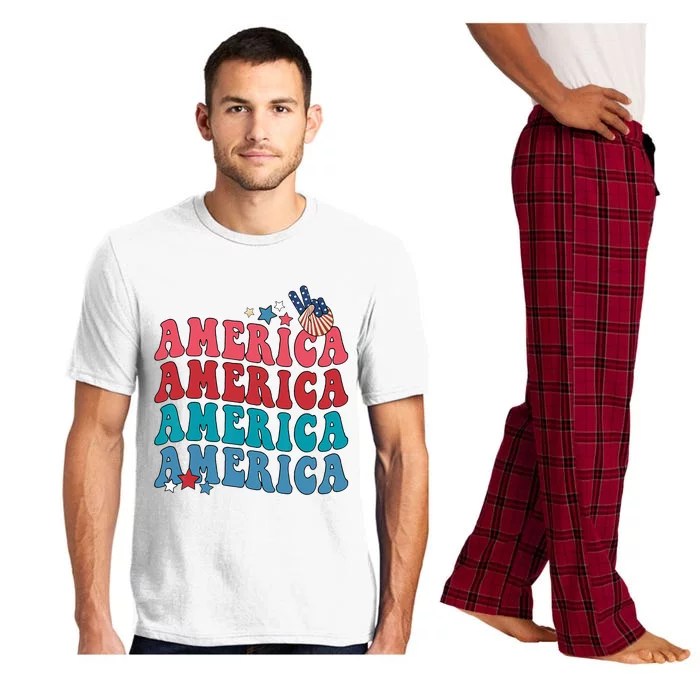 America Patriotic 4th Fourth Of July Independence Day Pajama Set