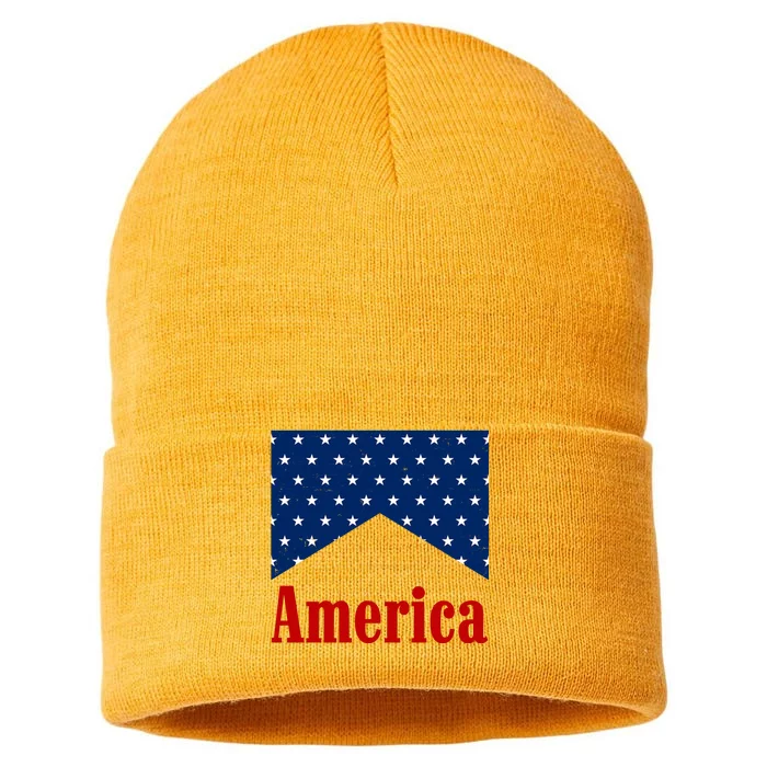 America Patriotic 4th Of July Sustainable Knit Beanie