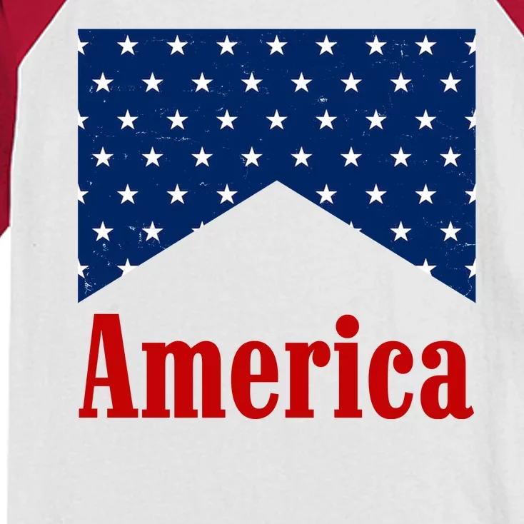 America Patriotic 4th Of July Kids Colorblock Raglan Jersey