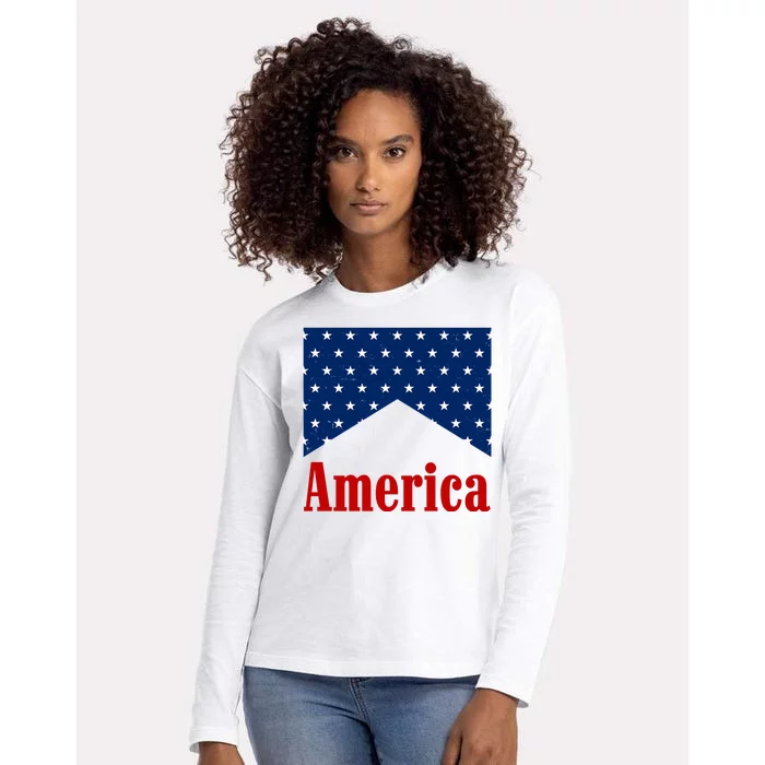 America Patriotic 4th Of July Womens Cotton Relaxed Long Sleeve T-Shirt