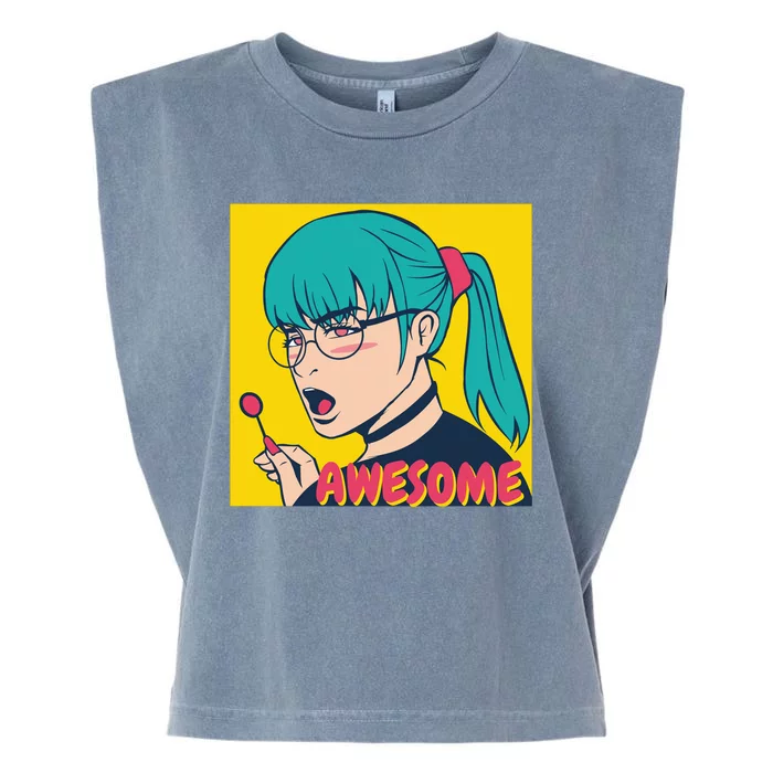 Awesome Pop Art Garment-Dyed Women's Muscle Tee