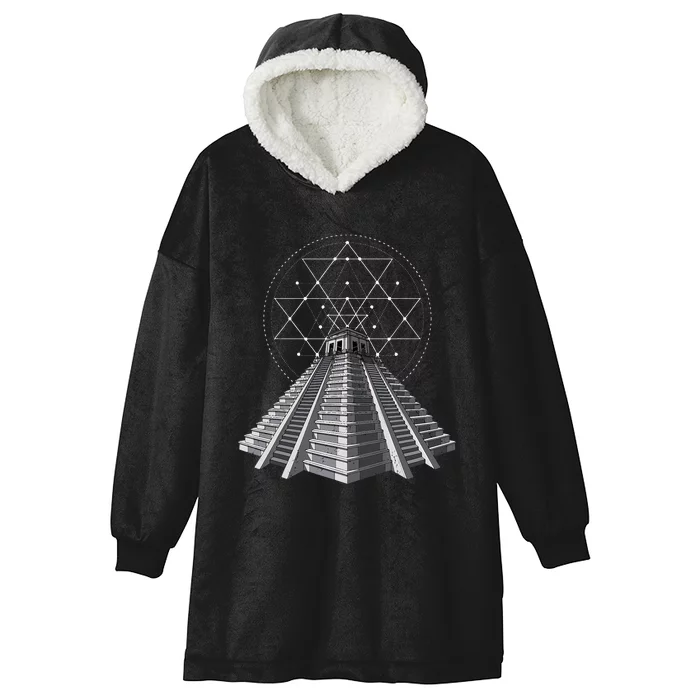 Aztec Pyramid Ancient Mayan Pyramids Hooded Wearable Blanket