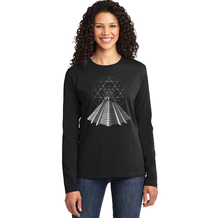 Aztec Pyramid Ancient Mayan Pyramids Ladies Long Sleeve Shirt