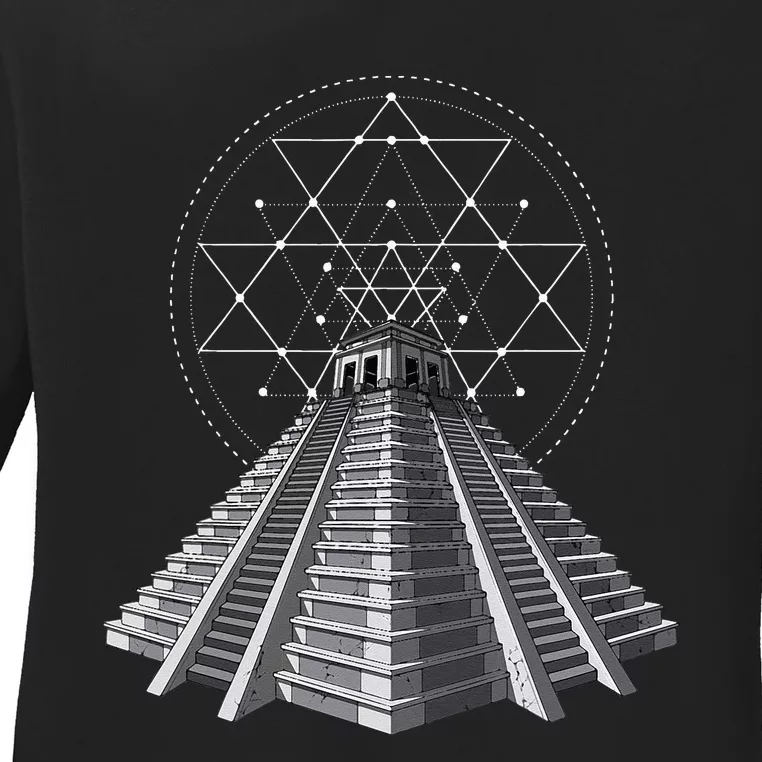 Aztec Pyramid Ancient Mayan Pyramids Ladies Long Sleeve Shirt