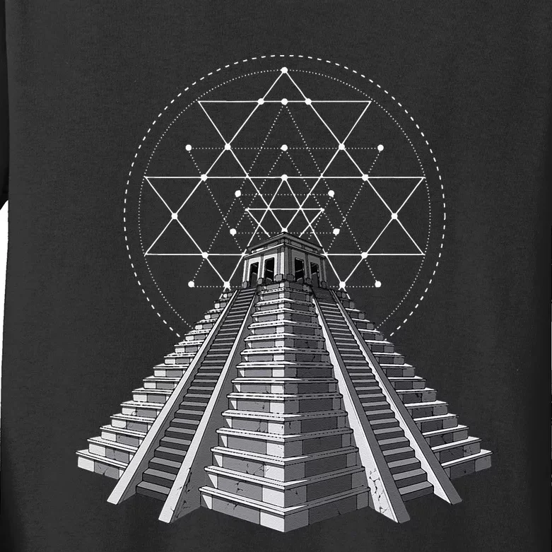 Aztec Pyramid Ancient Mayan Pyramids Kids Long Sleeve Shirt