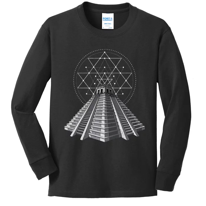 Aztec Pyramid Ancient Mayan Pyramids Kids Long Sleeve Shirt