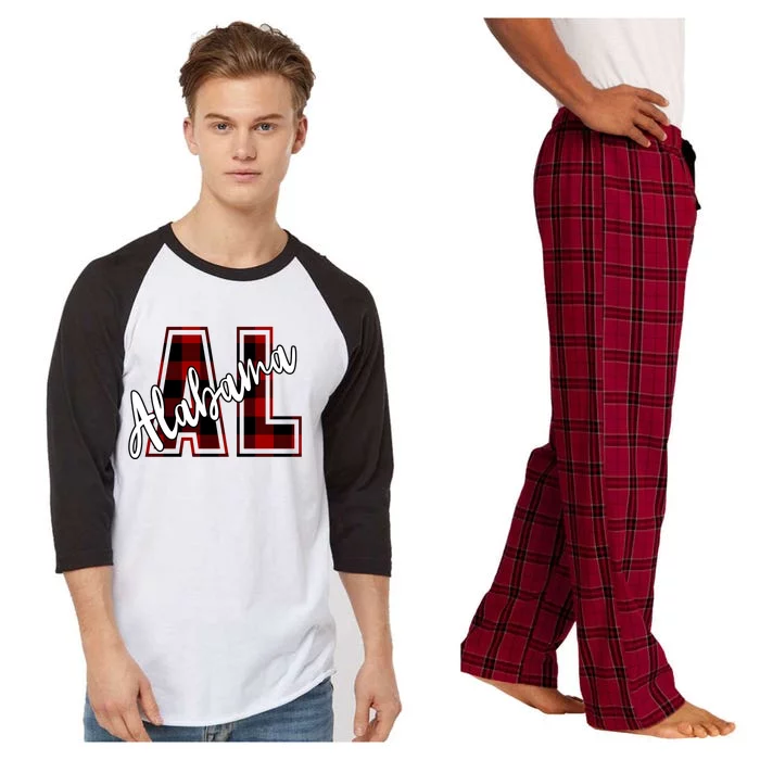 Alabama Plaid Al Raglan Sleeve Pajama Set