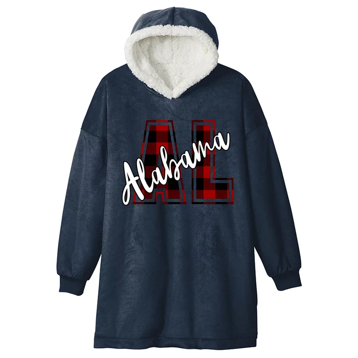 Alabama Plaid Al Hooded Wearable Blanket