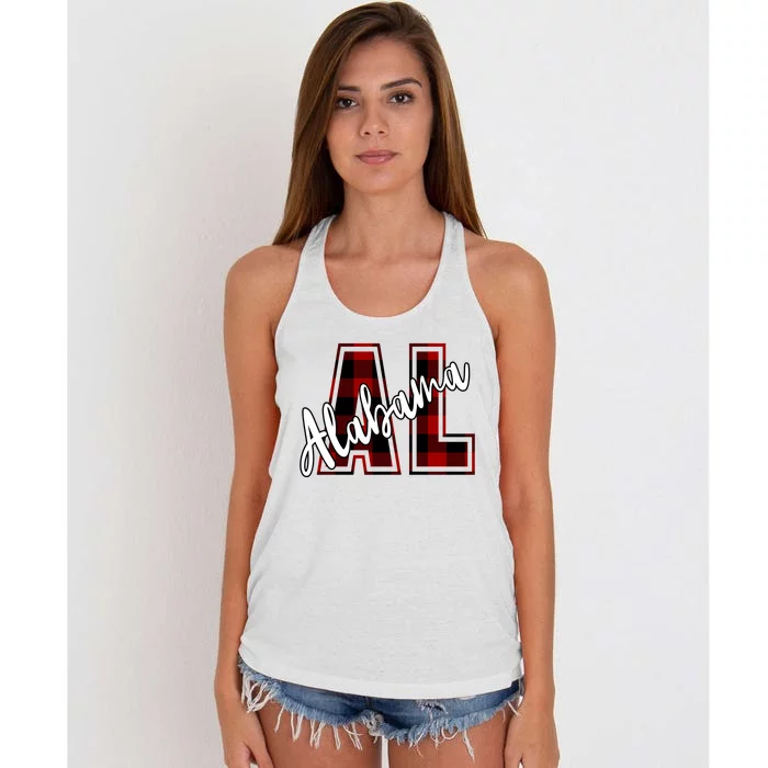 Alabama Plaid Al Women's Knotted Racerback Tank