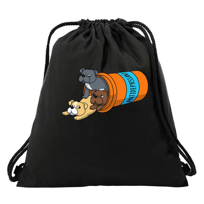 Antidepressant Pitbull Drawstring Bag