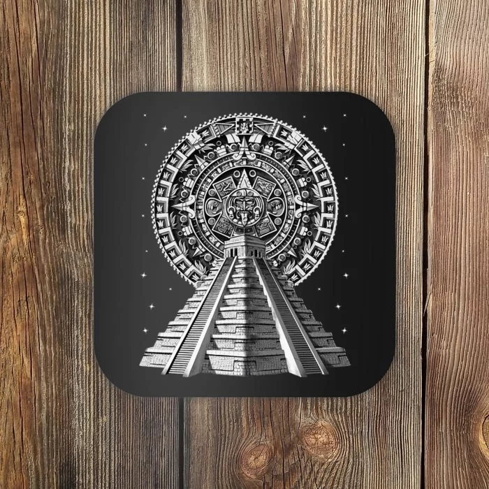 Aztec Pyramid Ancient Aztec Calendar Mayan Symbol Coaster