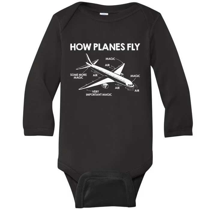 Aircraft Pilot Aerospace Engineer How Planes Fly Engineering Baby Long Sleeve Bodysuit