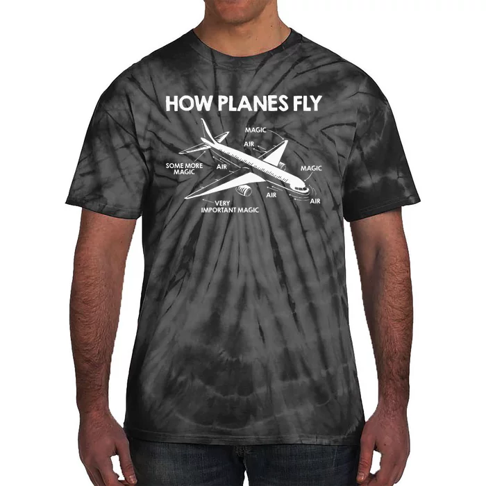 Aircraft Pilot Aerospace Engineer How Planes Fly Engineering Tie-Dye T-Shirt