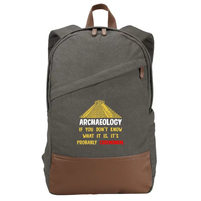 Archeologists Pyramid Artifacts Fossils Archaeology Cotton Canvas Backpack