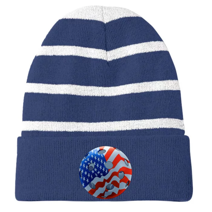 American Pickleball Striped Beanie with Solid Band