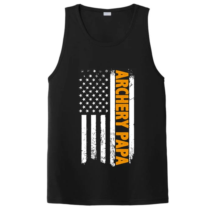 Archery Papa American Flag Father's Day 'S Great Gift Performance Tank