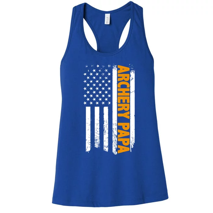 Archery Papa American Flag Father's Day 'S Great Gift Women's Racerback Tank