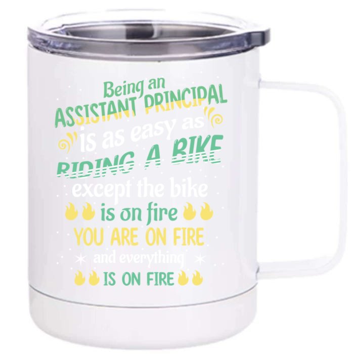 Administrative Professional Assistant Principal Teacher Funny Gift Front & Back 12oz Stainless Steel Tumbler Cup