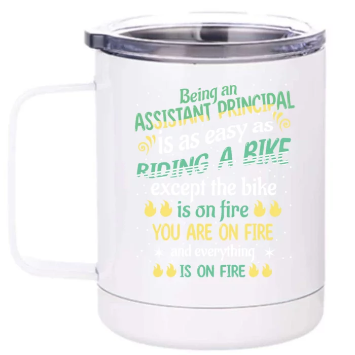 Administrative Professional Assistant Principal Teacher Funny Gift Front & Back 12oz Stainless Steel Tumbler Cup