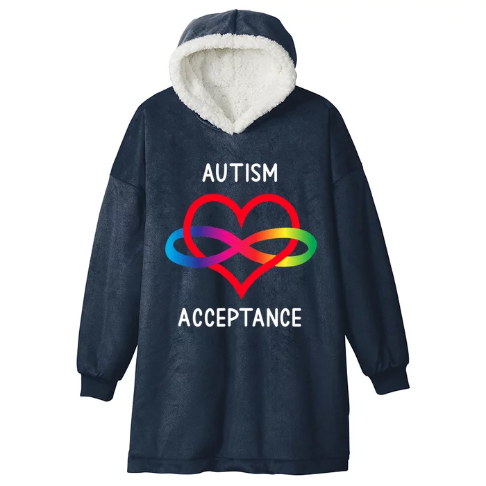 Autism Pro Acceptance Infinity Symbol For Neurodiversity Gift Hooded Wearable Blanket