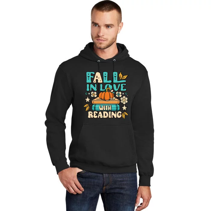 Autumn Pumpkins and Teachers Fall in Love with Reading Tall Hoodie