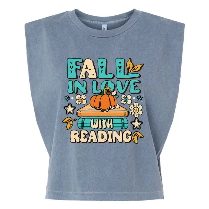 Autumn Pumpkins and Teachers Fall in Love with Reading Garment-Dyed Women's Muscle Tee