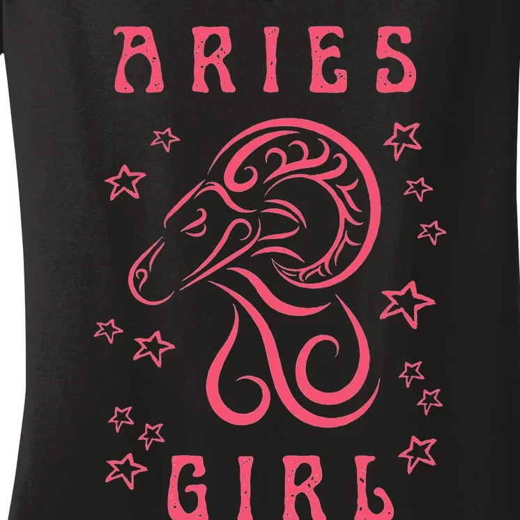 Aries Personality Astrology Zodiac Sign Horoscope Women's V-Neck T-Shirt