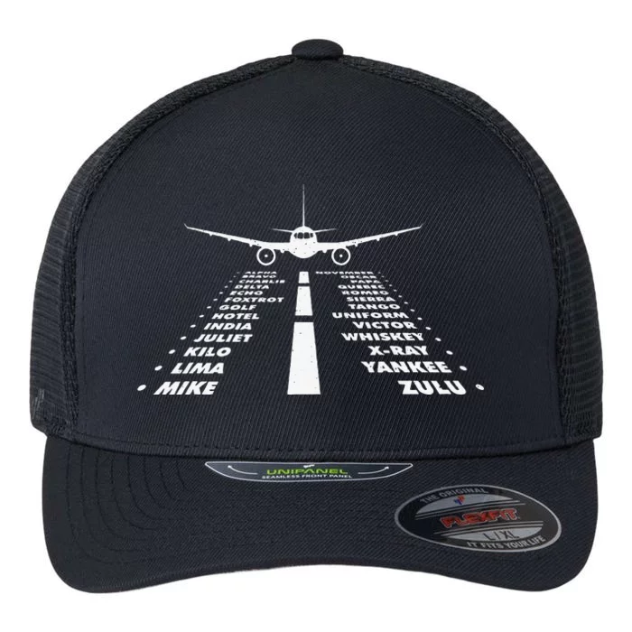 Airplane Phonetic Alphabet Airline Pilot Aviation Lover Flexfit Unipanel Trucker Cap