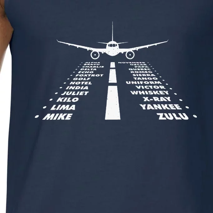 Airplane Phonetic Alphabet Airline Pilot Aviation Lover Comfort Colors® Tank Top