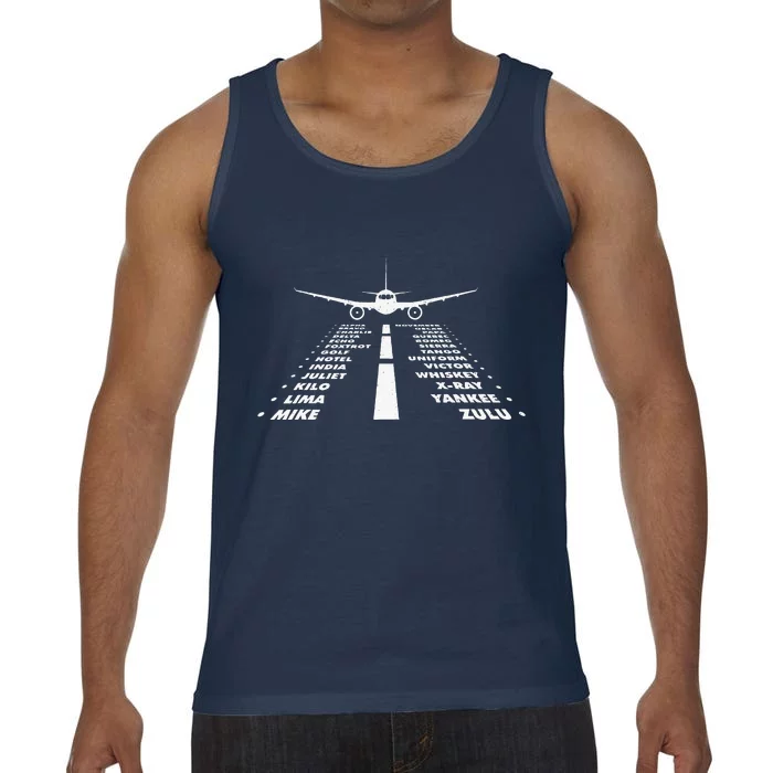 Airplane Phonetic Alphabet Airline Pilot Aviation Lover Comfort Colors® Tank Top