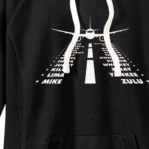 Airplane Phonetic Alphabet Airline Pilot Aviation Lover Women's Fleece Hoodie