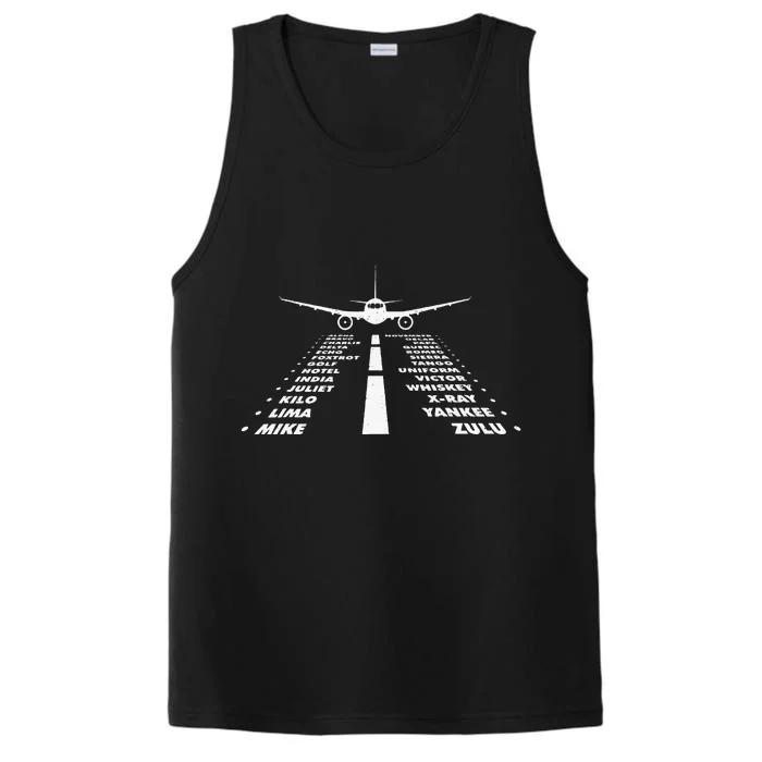 Airplane Phonetic Alphabet Airline Pilot Aviation Lover Performance Tank