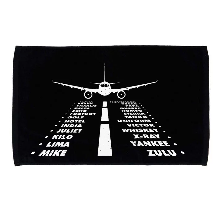 Airplane Phonetic Alphabet Airline Pilot Aviation Lover Microfiber Hand Towel