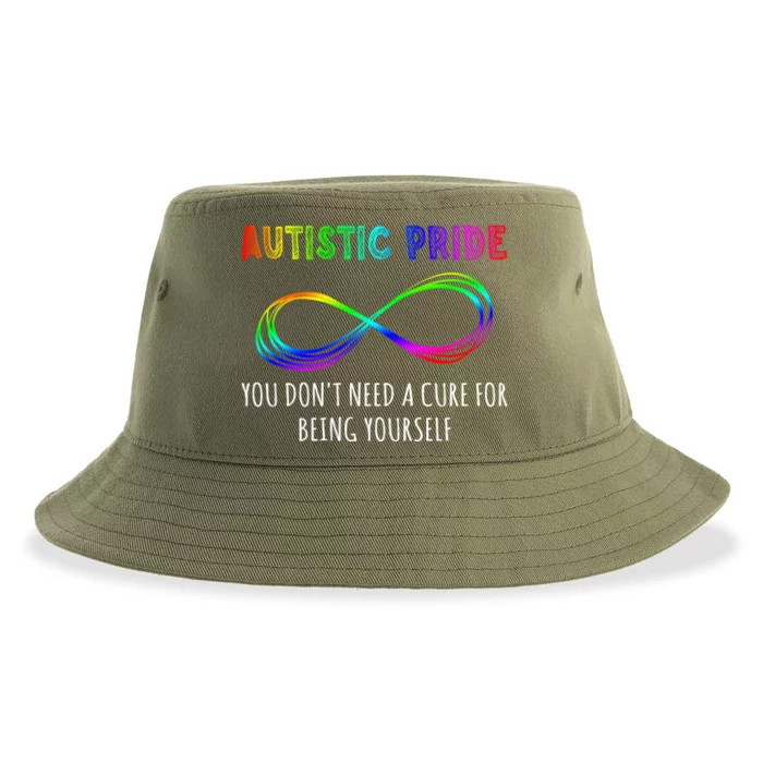 Autistic Pride Autism Awareness Acceptance Infinity Symbol Gift Sustainable Bucket Hat