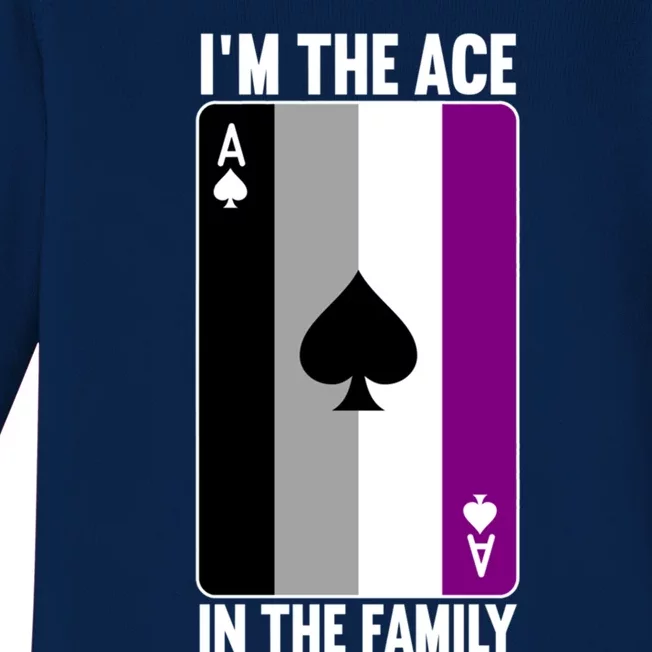 Asexual Pride Asexuality Awareness Im The Ace In The Family Cool Gift Baby Long Sleeve Bodysuit